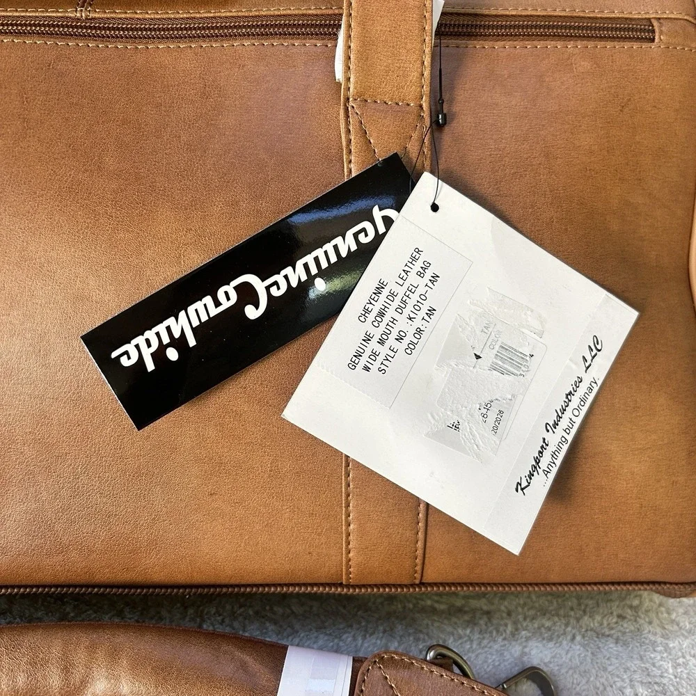 New Kluge Cheyenne Wide Mouth Duffel Bag Cowhide Leather